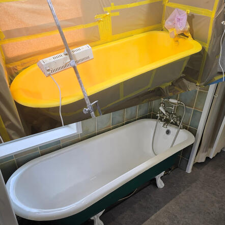 Bath re enamelling done an old cast iron bath in Southampton