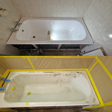 Bath re enamelling done an old cast iron bath in Winchester
