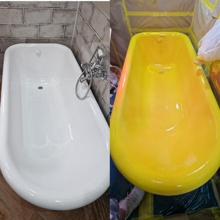 Bath re enamelling done an old cast iron bath in Southampton